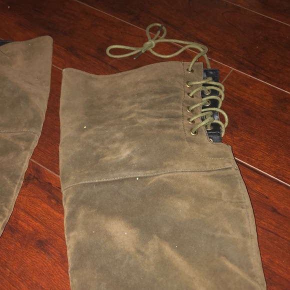 Army green knee high boots - Picture 3 of 6